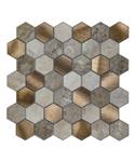 Mozaïek Isodeco Steenstrip Hexagon Zelfklevend 28.0x29.0 cm Medium Beige (Prijs Per Stuk)