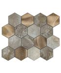 Mozaïek Isodeco Steenstrip Hexagon Zelfklevend 25.0x29.0 cm Beige Large (Prijs Per Stuk)