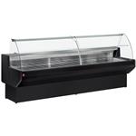 Gekoelde vitrinetoonbank met gebogen ruiten, met reserve - zwart | Diamond | ML30/B5-R2