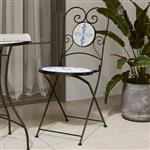 vidaXL Bistrostoelen 2 st inklapbaar keramiek blauw en wit