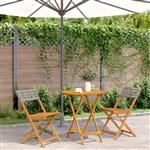 vidaXL 3-delige Bistroset poly rattan en massief hout grijs