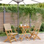 vidaXL 3-delige Bistroset poly rattan en massief hout beige