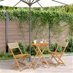 vidaXL 3-delige Bistroset poly rattan en massief hout beige