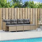 vidaXL 5-delige Loungeset met kussens poly rattan beige