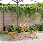 vidaXL 3-delige Bistroset poly rattan en massief hout zwart