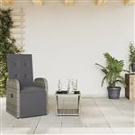 vidaXL 2-delige Tuinset met kussens poly rattan grijs