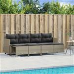 vidaXL 5-delige Loungeset met kussens poly rattan lichtgrijs