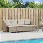 vidaXL 5-delige Loungeset met kussens poly rattan beige