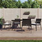 vidaXL Tuinstoelen 4 st met kussens 56,5x57x83 cm poly rattan bruin