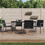 vidaXL Tuinstoelen 4 st met kussens 56x59x84 cm poly rattan zwart