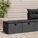 vidaXL 2-delige Loungeset met kussens poly rattan acacia zwart