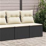 vidaXL 2-delige Loungeset met kussens poly rattan acacia zwart