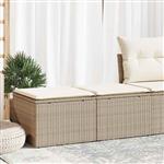 vidaXL 2-delige Loungeset met kussens poly rattan acacia beige