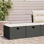 vidaXL 2-delige Loungeset met kussens poly rattan acacia zwart