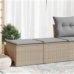 vidaXL 2-delige Loungeset met kussens poly rattan acacia beige