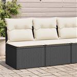 vidaXL 2-delige Loungeset met kussens poly rattan acacia zwart