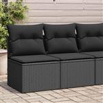 vidaXL 2-delige Loungeset met kussens poly rattan acacia zwart