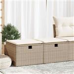 vidaXL 2-delige Loungeset met kussens poly rattan acacia beige