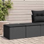 vidaXL 2-delige Loungeset met kussens poly rattan acacia zwart