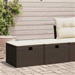 vidaXL 2-delige Loungeset met kussens poly rattan acacia bruin