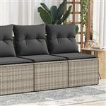 vidaXL 2-delige Loungeset met kussens poly rattan acacia lichtgrijs