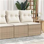 vidaXL 2-delige Loungeset met kussens poly rattan acacia beige