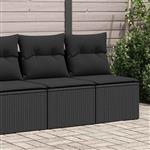 vidaXL 2-delige Loungeset met kussens poly rattan acacia zwart