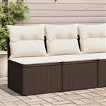 vidaXL 2-delige Loungeset met kussens poly rattan acacia bruin