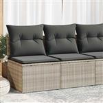 vidaXL 2-delige Loungeset met kussens poly rattan acacia lichtgrijs