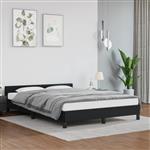 vidaXL Bedframe met hoofdeinde zonder matras 140x200 cm zwart