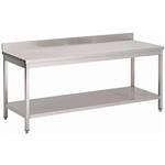 Werktafel - 70 x 60 x 85 H - Met onderblad &amp; Achteropstand - Gelast - GS009