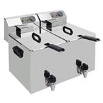 Elektrische friteuse tafelmodel 2x 8 liter + aftapkraan | Diamond | WR-EF16-D8