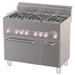 Fornuis 6 branders op conventieoven gn1/1 en neutrale kast | Diamond | WR-G6CF-21