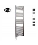 Elektrische Radiator Sanicare HWV Met Wifi 172x60 cm Inox Look 1127W Met Thermostaat Zwart Linksonde