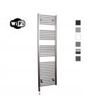 Elektrische Radiator Sanicare HWV Met Wifi 172x45 cm Inox Look 920W Met Thermostaat Zwart Linksonder