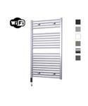 Elektrische Radiator Sanicare HWV Met Wifi 111,8x60 cm Zilver Grijs 730W Met Thermostaat Zwart Links