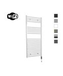 Elektrische Radiator Sanicare HWV Met Wifi 111,8x45 cm Wit 596W Met Thermostaat Chroom Rechtsonder