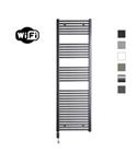 Elektrische Radiator Sanicare HWV Met Wifi 172x60 cm Gunmetal 1127W Met Thermostaat Zwart Linksonder