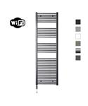 Elektrische Radiator Sanicare HWV Met Wifi 172x60 cm Gunmetal 1127W Met Thermostaat Chroom Linksonde