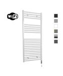 Elektrische Radiator Sanicare HWV Met Wifi 111,8x45 cm Wit 596W Met Thermostaat Wit Rechtsonder