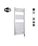 Elektrische Radiator Sanicare HWV Met Wifi 111,8x45 cm Zilver Grijs 596W Met Thermostaat Zwart Recht