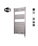 Elektrische Radiator Sanicare HWV Met Wifi 111,8x45 cm Inox Look 596W Met Thermostaat Zwart Rechtson