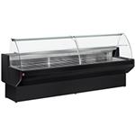 Gekoelde vitrinetoonbank gebogen ruit, geventileerd, met reserve - zwart | Diamond | ML20/B5-VV/R2