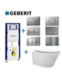 Geberit up320 Toiletset 84 Vesta Tornado Flush Rimless | Met Zitting | Sigma Drukplaat