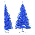 vidaXL Kunstkerstboom met standaard half 240 cm PVC blauw