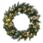 vidaXL Kerstkrans met LED-lampjes 45 cm PVC groen