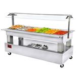 Buffet - salad bar, gekoeld, 6x gn 1/1-150 (wit hout) | Diamond | BSB/6N-A1-R2