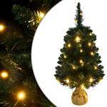 vidaXL Kunstkerstboom met verlichting en standaard 90 cm PVC groen