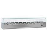 Gekoelde opzetstructuur 9x gn1/3 - 150 mm, met glasopbouw | Diamond | WR-SY20-V6