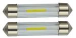 C5W autolamp 2 stuks | LED festoon 41mm | COB warmwit 3000K | 24 Volt - 2W